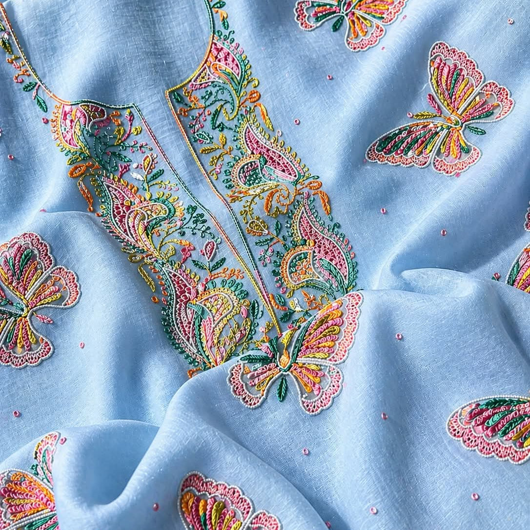 Mughalia Special Sky Blue 2-piece set featuring intricately designed traditional Mughal style ceramic mugs.