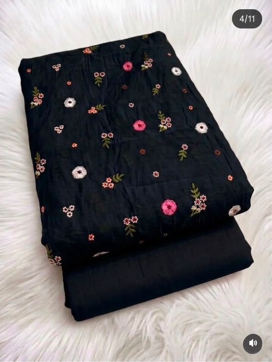 Mughalia Premium Unstitched 2-piece fabric set with intricate traditional Mughal-inspired patterns, suitable for custom sewing.