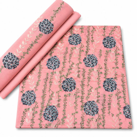 Mughalia Embroidery 2-piece set featuring intricate traditional Mughalia needlework on fabric with detailed patterns