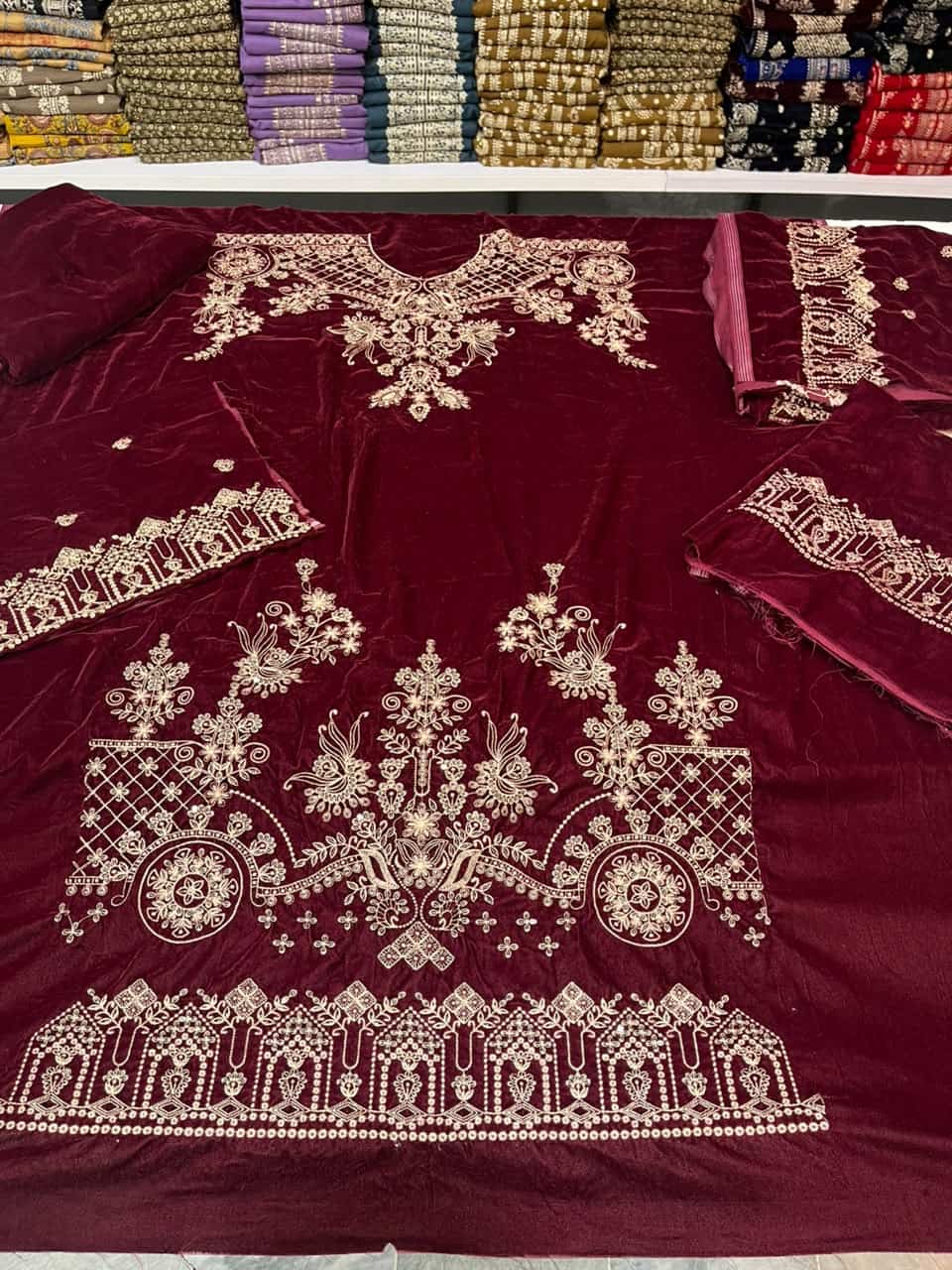 Micro 9000 Velvet 3PC Embroidered