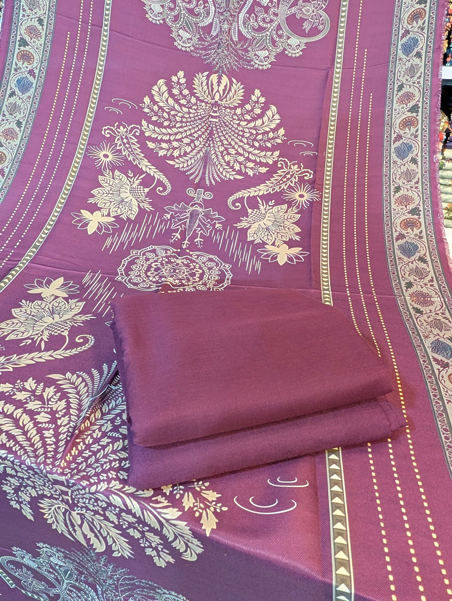 🩵 Original Wool Shawl 3PC – Maria B Inspired 🩵