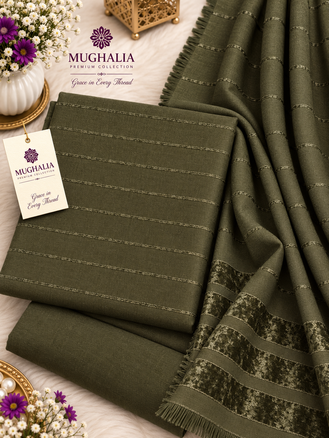 Mughalia Danakh 3 Piece Winter Suit