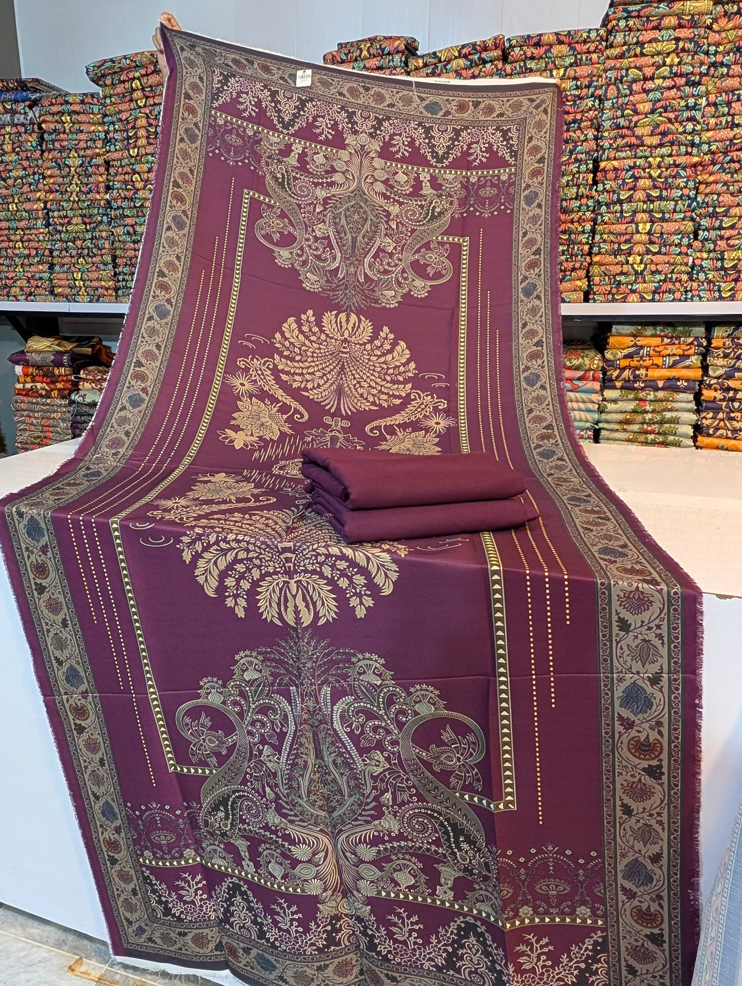 🩵 Original Wool Shawl 3PC – Maria B Inspired 🩵