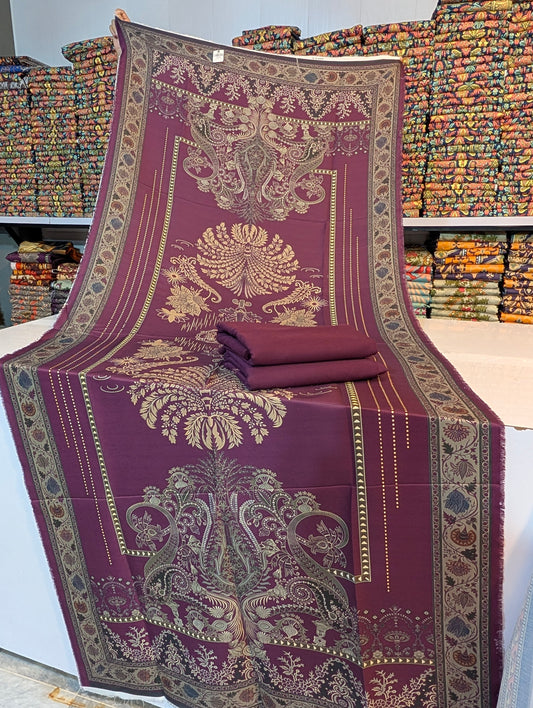 🩵 Original Wool Shawl 3PC – Maria B Inspired 🩵