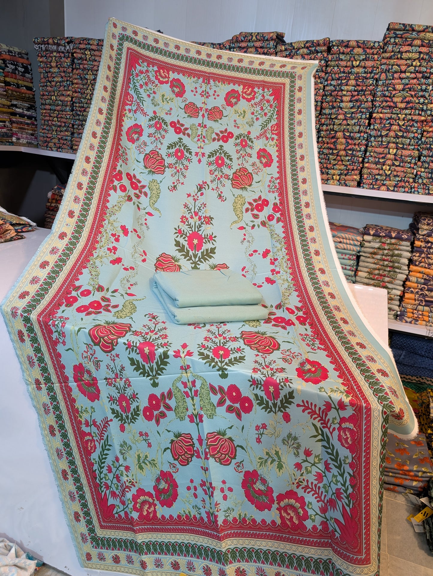 🩵 Original Wool Shawl 3PC – Maria B Inspired 🩵