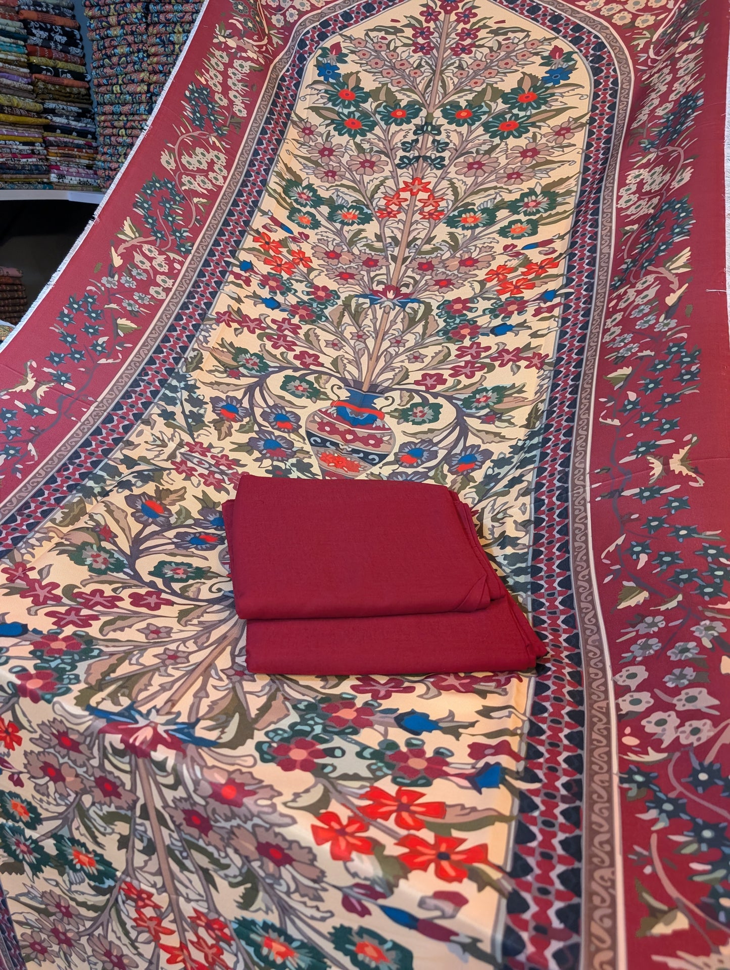 🩵 Original Wool Shawl 3PC – Maria B Inspired 🩵