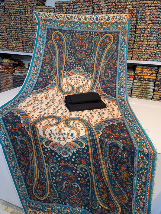 🩵 Original Wool Shawl 3PC – Maria B Inspired