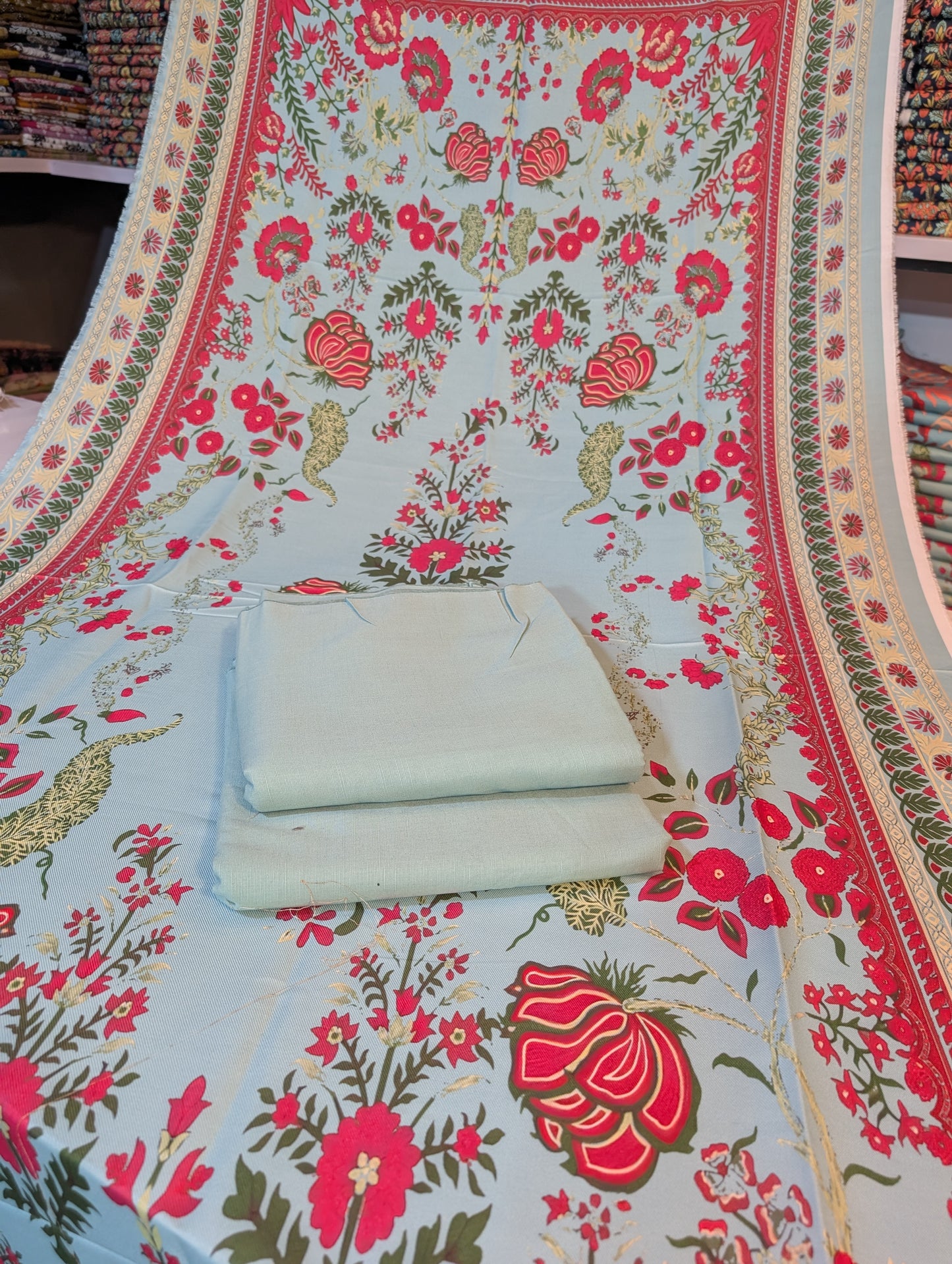 🩵 Original Wool Shawl 3PC – Maria B Inspired 🩵